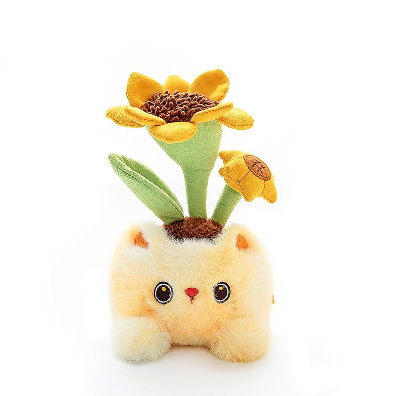 Creative Love Cat Cactus Plush Potted Plant Girls Office Sun Flower Table Company Event Gifts