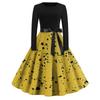 Women's Casual And Fashionable Long Sleeved R-neck Polka DotPrint Dress