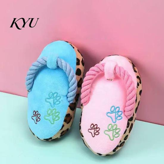 Cotton Rope Dog Toys Slipper Toys, Squeaky Crinkle Plush Toy for Small Medium Teeth Cleaning Dogs Dogs, Cute Shape Interactive Puppy Chew Boredom