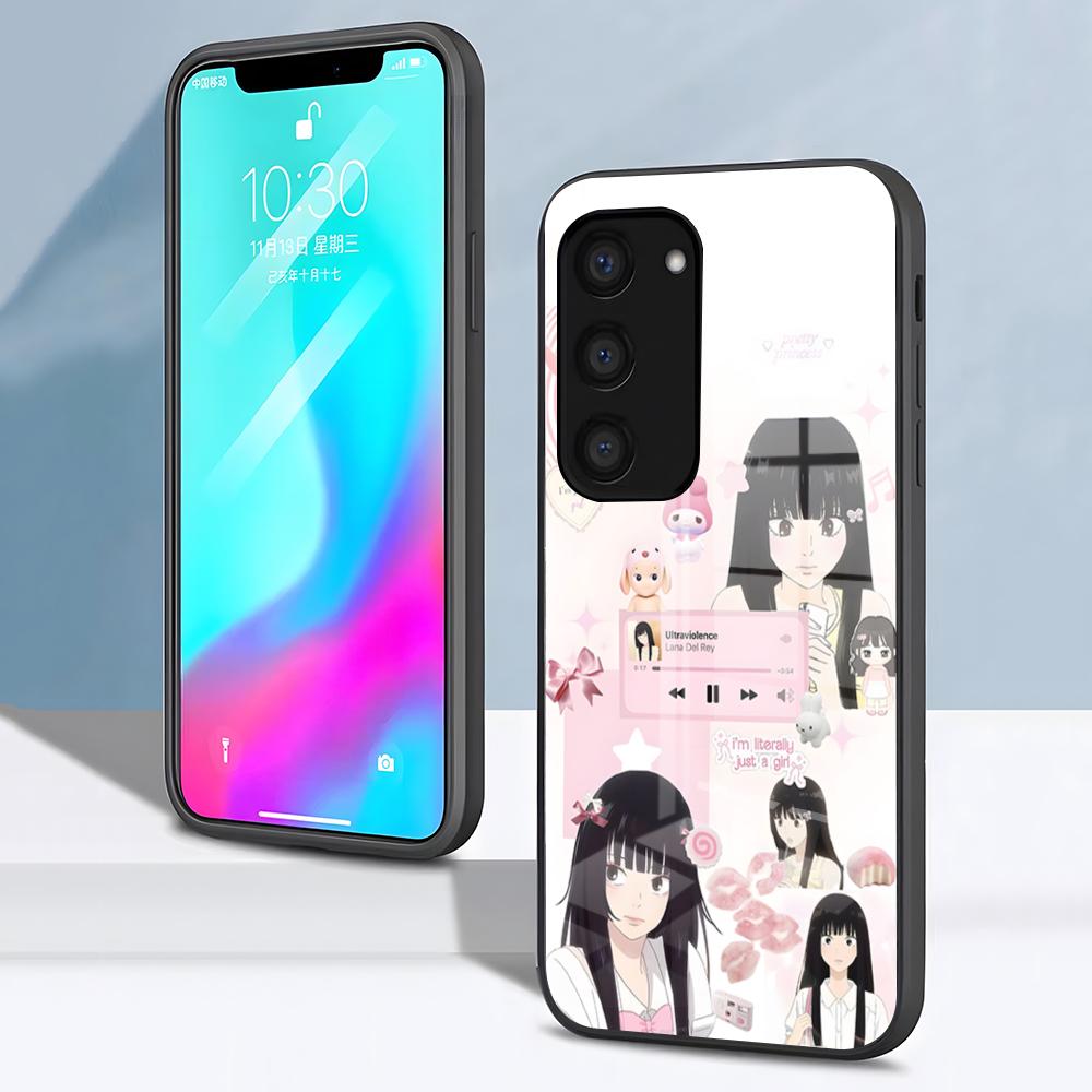 Чехол для телефона Sawako для Samsung S26 S25 S24 FE S23 S22 S21 Plus S20 Ultra Note20Ultra Черное стеклянное покрытие