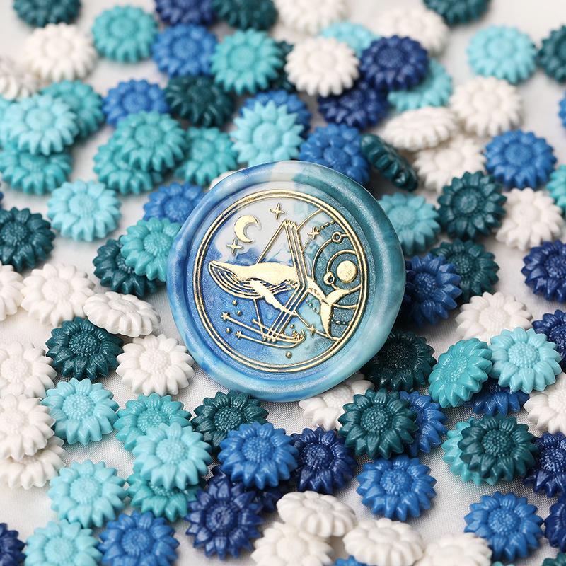 Huidisi Перламутровые Гранулы Сургуча Смешанных Цветов Подсолнух для Штампов