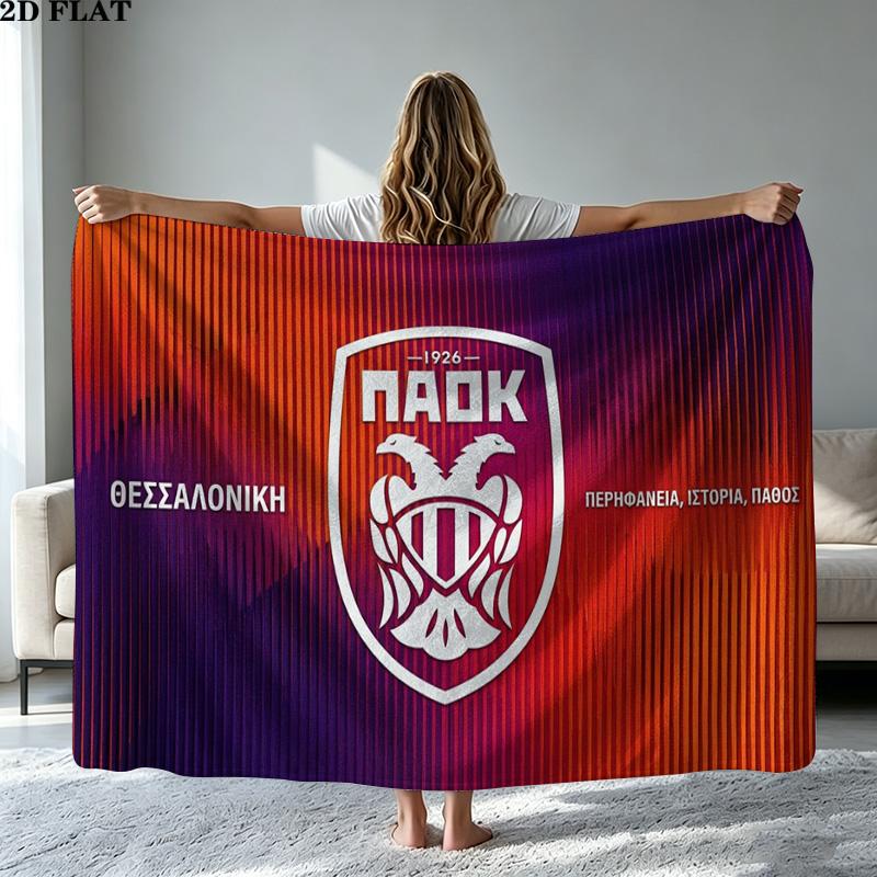 PAOK Print Flannel Blanket High Quality Warm Comfortable Cover for All Seasons Perfect for Gifts Home Decor
