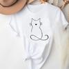 T-Shirts Women Cartoon Love Pet Cat Printing Spring Summer Fashion Clothes Graphic T Tshirt Top Lady Print Female Tee T-Shirt