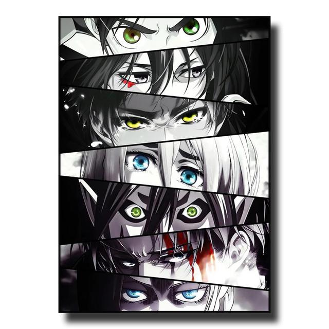 Anime Character Art Poster Demon Slayer Eye Canvas Decorative Painting My Hero Academia Mural Home Wall Decoration Print Picture