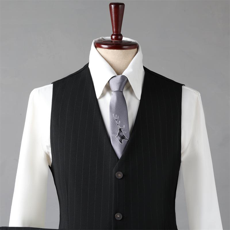 Мужской осенний приталенный костюм для жениха и шафера: Жилет и брюки для свадьбы или делового повседневного образа