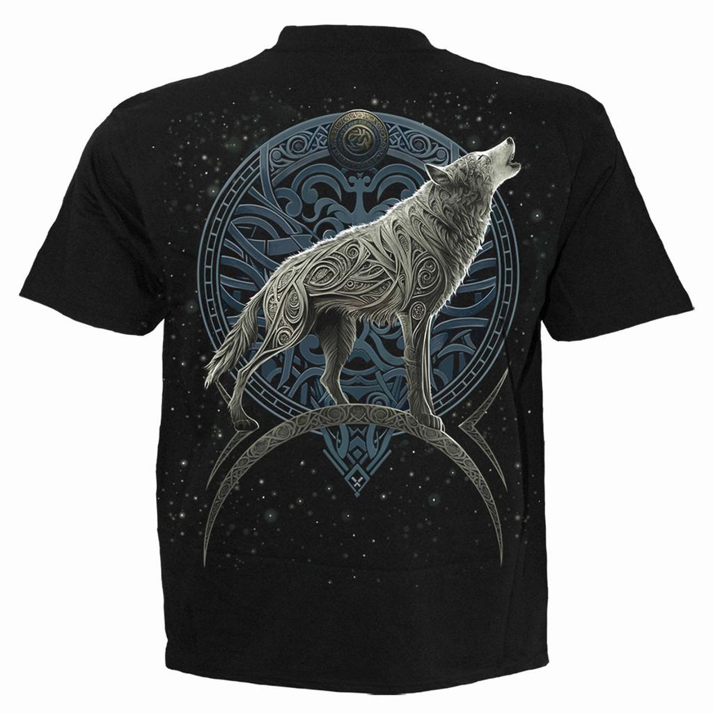 Spiral Direct Unisex Adult Celtic Wolf Back Print T-Shirt