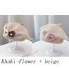 Flower Baby Beret Hat Winter Warm Knitted Beanie Cap for Infant Girls Korean Toddler Princess Artist Solid Color Painter Caps