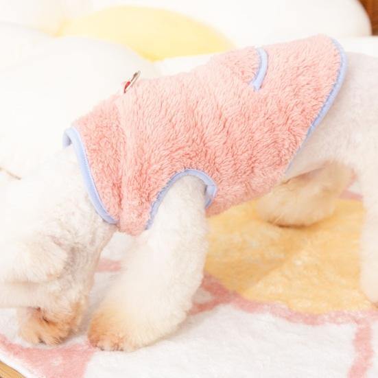 Двусторонний плюшевый пуловер для собак, удобный для ношения на двух ногах, с тяговым кольцом