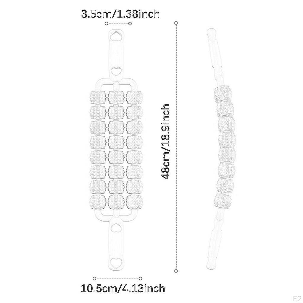 Массажный ролик с 3 рядами, Легкий гибкий для ног и спины, Ручной для живота,