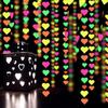 UV Neon Party Decoration Fluorescent Star Heart Circle Dot Garland Glow In The Dark Hanging Streamers Banner Baby Bridal