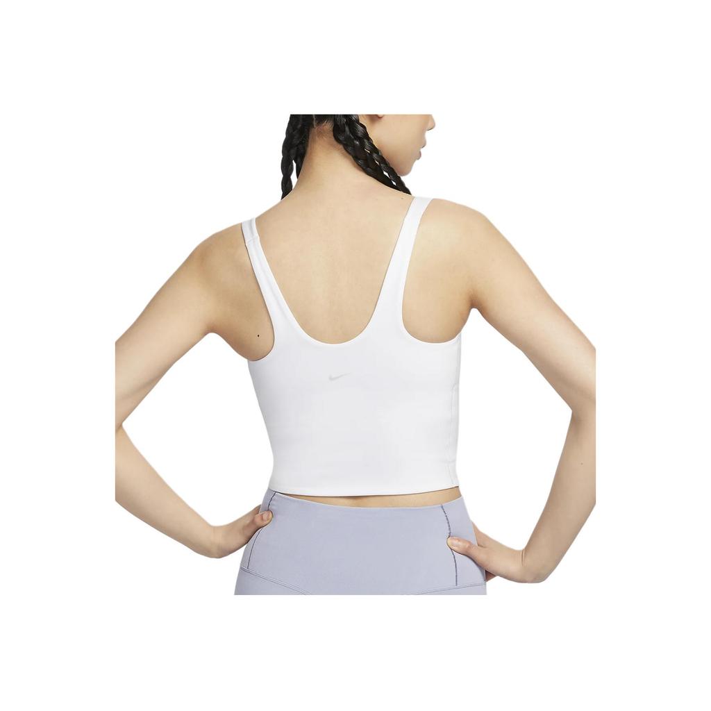 Nike Alate Trace Средняя поддержка эластичный влагоотводящий удобный спортивный топ-майка для женщин топы белый светло-фиолетовый холодно-серый FN0544-100