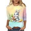 Women's Easter 3D Digital Printing Crew Neck Short Sleeve T-Shirt Loose Top