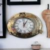 30.48 Cm  Brass  Ship Porthole Clock  Nautical Marine Timepiece Silent Analog Battery Quartz Wall Decor Home  Office Unique Christmas Gift