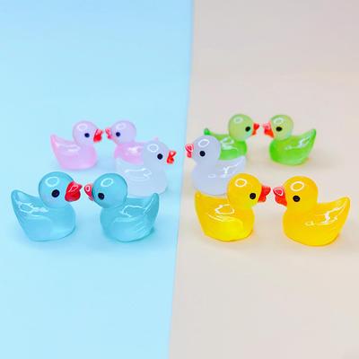 10 шт. светящаяся мини-смола утка приборная панель автомобиля игрушки куклы фигурки украшение дома