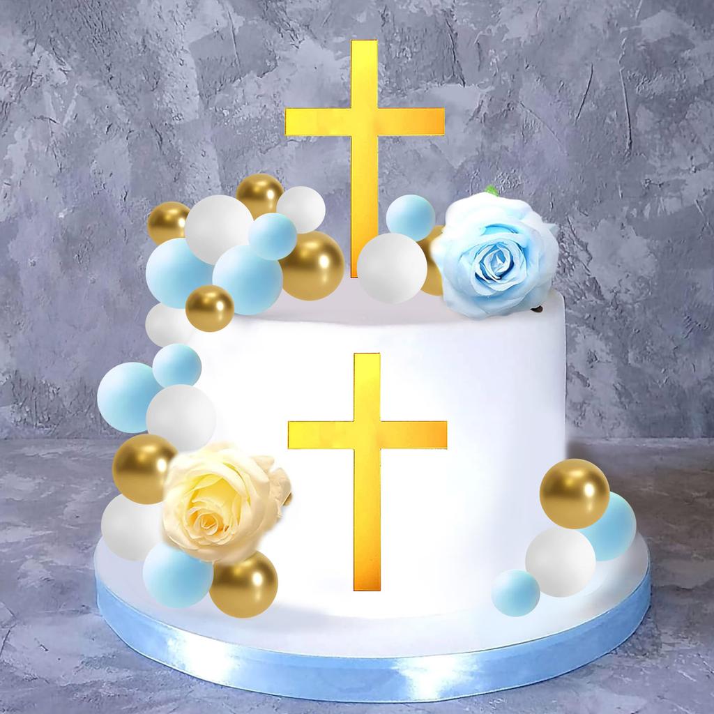 Синее украшение для торта на крещение, украшение для торта в виде креста, украшение для торта для мальчика, сувениры для крестильной вечеринки, принадлежности для крестильной вечеринки
