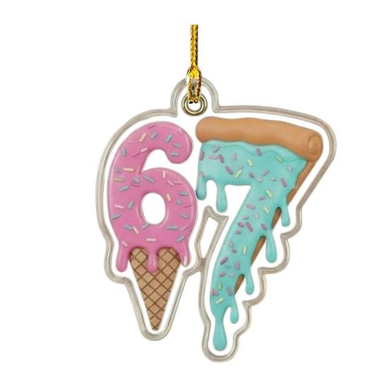 67 Funny Christmas Ornaments 2025 Handmade Santa Ornament Six Seven Meme Decoration Rearview Mirror Holiday Gift Decor