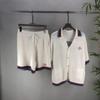 Унисекс Комплект: Вязаный Кардиган с Коротким Рукавом и Шорты с Жемчужными Пуговицами