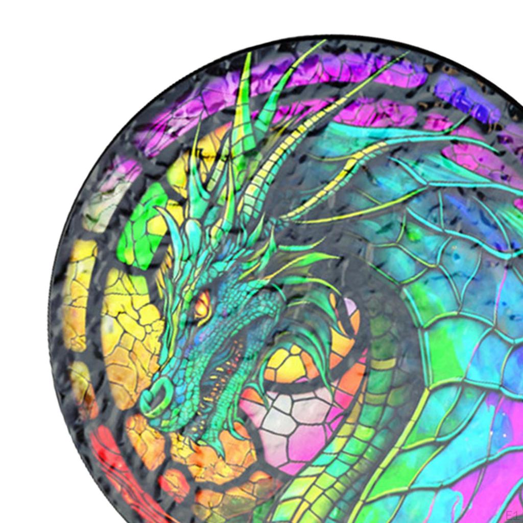 Dragon Ornament Stained Glass Window Hanging Panel Decorative Acrylic Colorful for