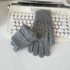 Thickened Knitted Autumn Winter Gloves Touchscreen Compatible Riding Warmth Insulation Pure Color Cute Gloves Unisex