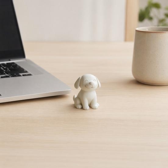Фигурка собаки, 3D-печатная милая щенячья скульптура, Маленькое улыбающееся животное, Настольное украшение для стола в гостиной, Подарки для любителей собак