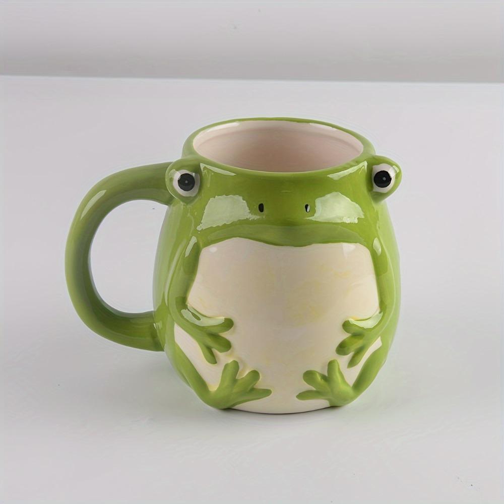 Frog Coffee Mug Green Porcelain Ceramic Cup with Handle Funny Novelty Cup Gift for Women Men Birthday Festival Christmas