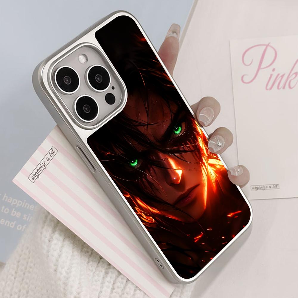 Серебряное покрытие чехол для мобильного телефона AOT Эрен Йегер для iPhone 17 16 15 14 13 12 11 Air Pro Max Plus Цветная крышка