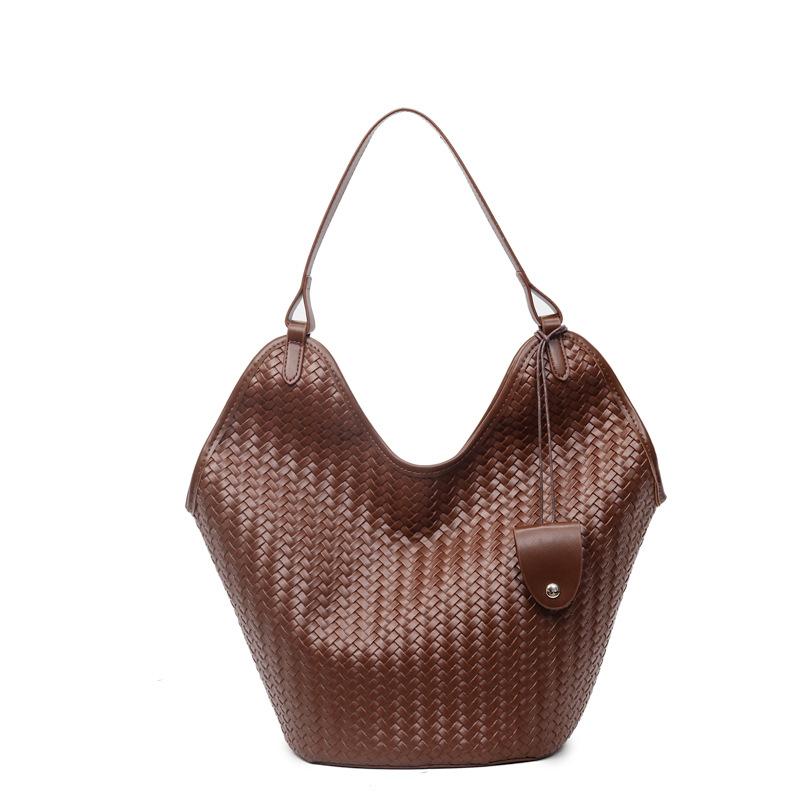 Simple and Fashionable Retro Woven Mother and Child Bag Women's 2025 New Large-capacity Casual Shoulder Tote Bag Commuter Bag