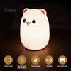 Милый силиконовый ночник с животными, функция автоматического выключения, затемняемый, перезаряжаемый, 7 цветов, детская лампа, прикроватное украшение