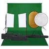 VidaXL Photo Studio Kit with Lighting Backdrop and Reflector Photography Light Background System Kit 3094758