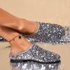 Модные женские тапочки Свадебные Летние Резиновые Черные Туфли для Женщин 2024 Стразы Сандалии Мюли Шлепанцы Драгоценности Кристаллы Плоские Корейский Стиль