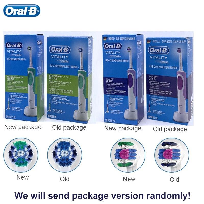 Электрическая зубная щетка Oral B Dual Clean с вращением и вибрацией Перезаряжаемая зубная щетка Oral B с 8 насадками + коробка для хранения