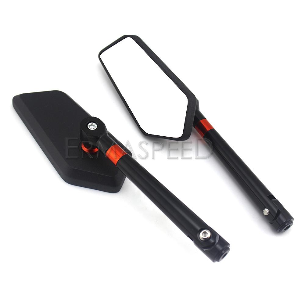 Универсальные боковые зеркала заднего вида с ЧПУ для мотоцикла 8 мм 10 мм, черные, зеркало заднего вида на руль, вращающиеся на 360 градусов, боковые зеркала для мотоцикла