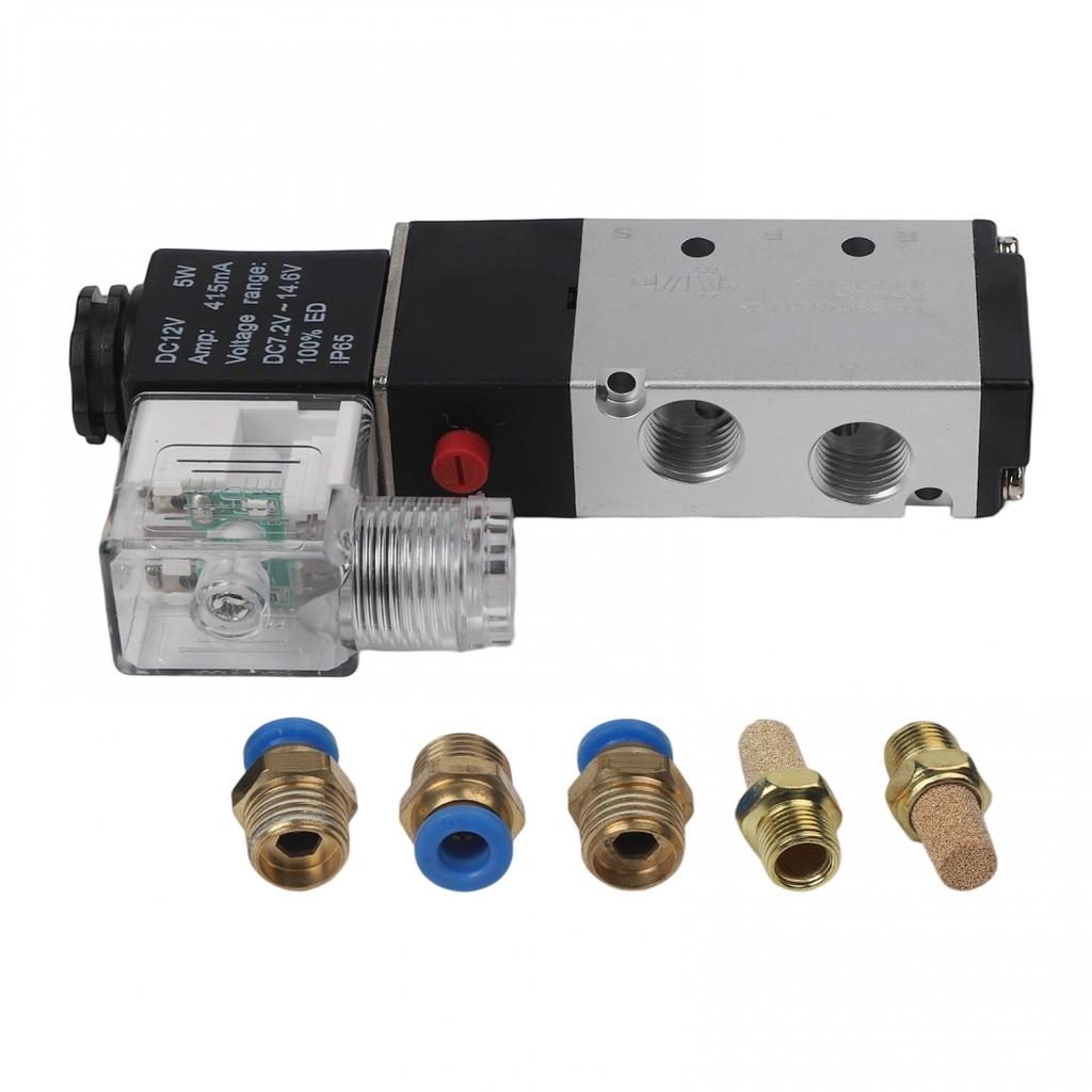 Connector Diameter 1/4 Inch DC 12V Valve Pneumatic Valve Solenoid Valve