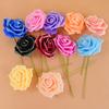 10/20Pcs Foam Glitter Artificial Flowers Fake Rose with Stem DIY Wedding Bridal Bouquet Party Centerpieces Decoration Home Decor