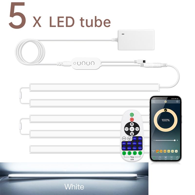 Wireless Bluetooth Remote Control Under Cabinet LED Unit Lights Bar 12V Dimmable Aluminium Tube For Kitchen Counter Closet Lamp