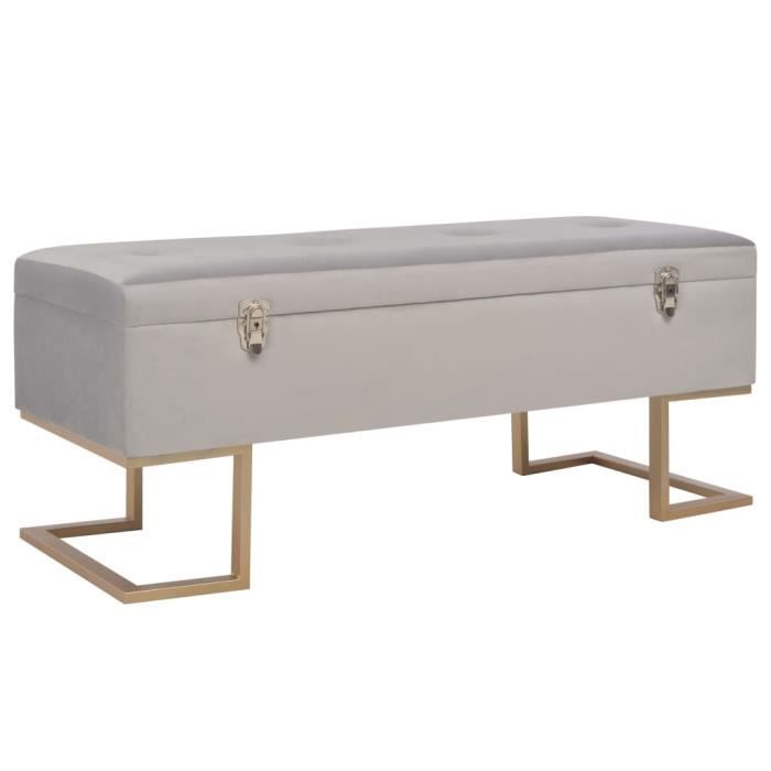 VidaXL Bench with Storage Compartment 105 Cm Grey Velvet