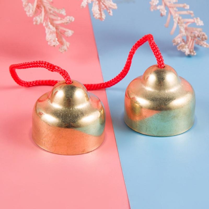 2 Pairs Hand Percussion Bells With Strings/Handles Music Learning Toy For Music Education And Rhythm Training Enduring