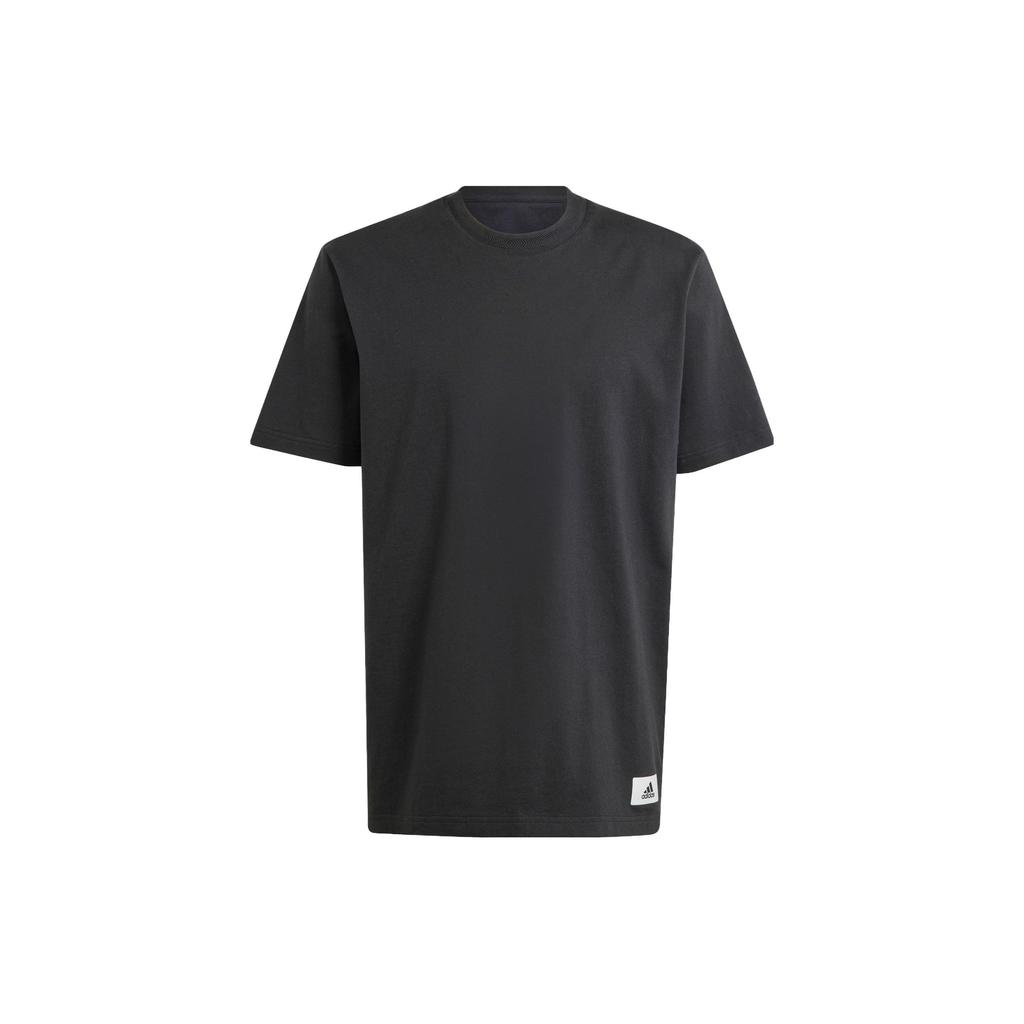 Adidas Lounge Tee With Logo Patch Men Tops Black IB6165