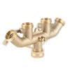 G3/4 Brass 4‑Way Garden Hose Splitter Ball Valve Hose Adapter Water Faucet Valve Connector