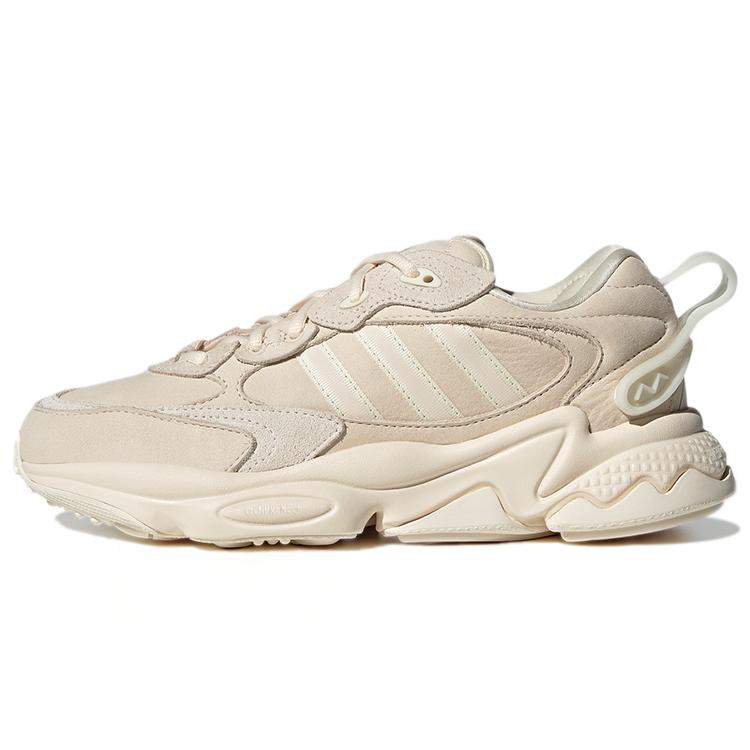 adidas Originals Ozweego Meta Кожа Повседневные Универсальные Прочные Низкие Кроссовки для Образа Жизни Унисекс Кроссовки Бежевые GW3962