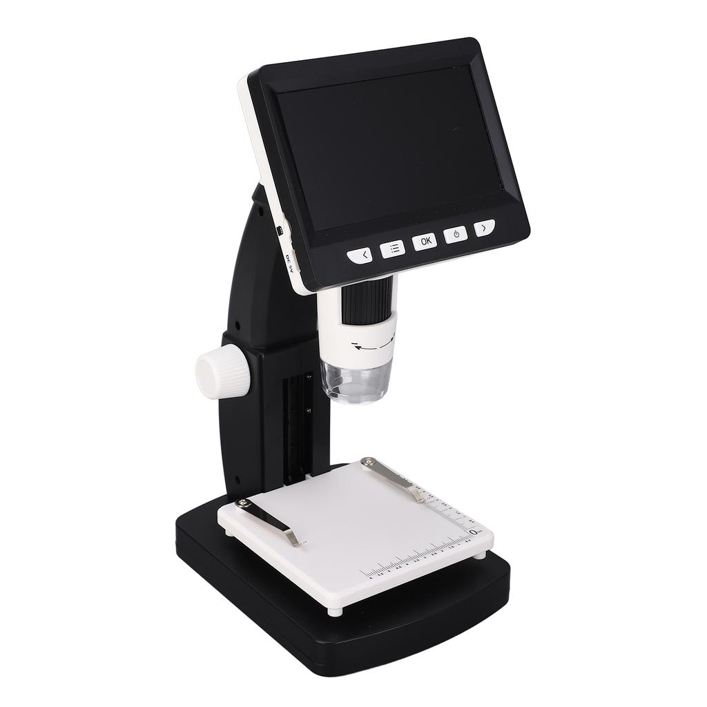 Digital Microscope with 4.3 Inch IPS Screen 50 to 1000X 2MP 1080P Electronic Magnifier Camera with 8 LED Lights for