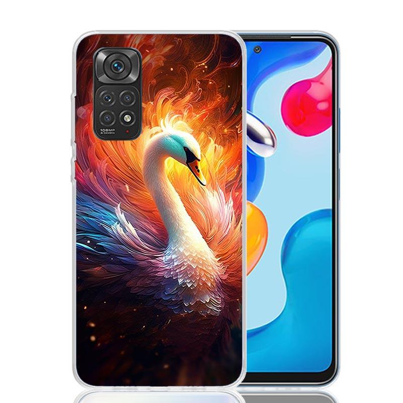 Чехол для телефона White Swan Grace Art для Xiaomi Redmi Note 15 14 13 12S 12 Pro Plus 11S 11E 11 11T 10S 10 Арт Мягкий чехол с узором Redm