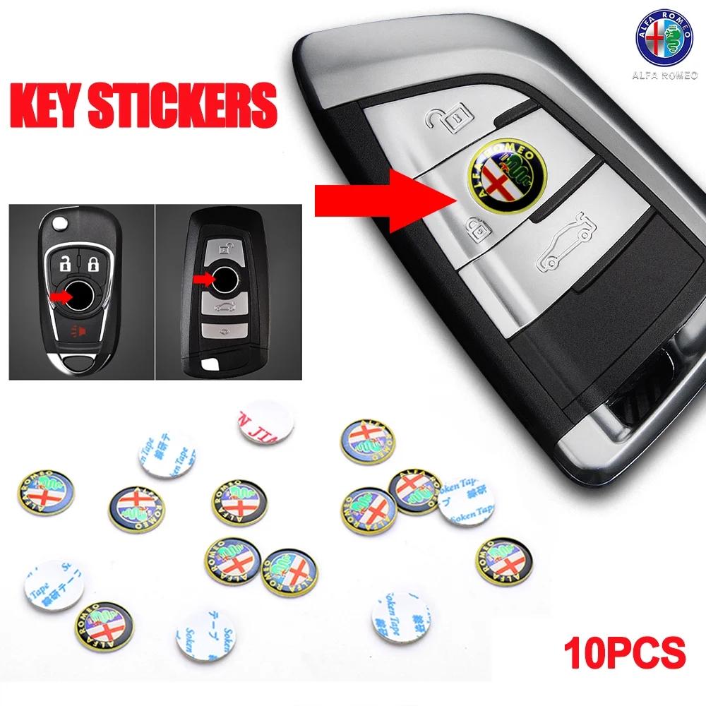 ZHA3 Aluminium Metal Car Key Emblem Stickers For Alfa Romeo Giulietta GT 159 147 156 Mito Brera Giulia F1 Stelvio Volante