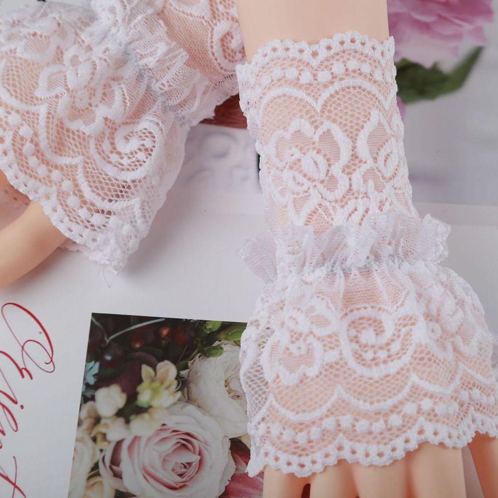 Decorative Scar Cover Gloves Detachable Sleeve Cuffs Lace Cuffs Ruffles Elbow Sleeve Fake Sleeve