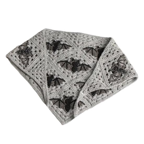 Повязка на голову во французском стиле в стиле бохо, вязаная крючком цветочная треугольная косынка на шнуровке, бандана в стиле Хэллоуина