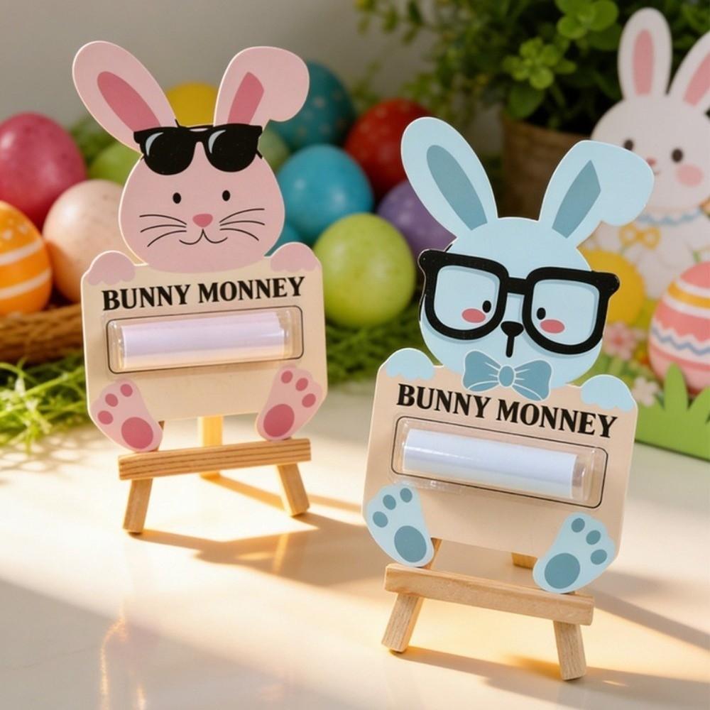 6PCS/SET Cartoon Easter Cash Holder Portable Decorative Bunny Banknote Card Funny Paper Banknote Ornament Easter Celebration