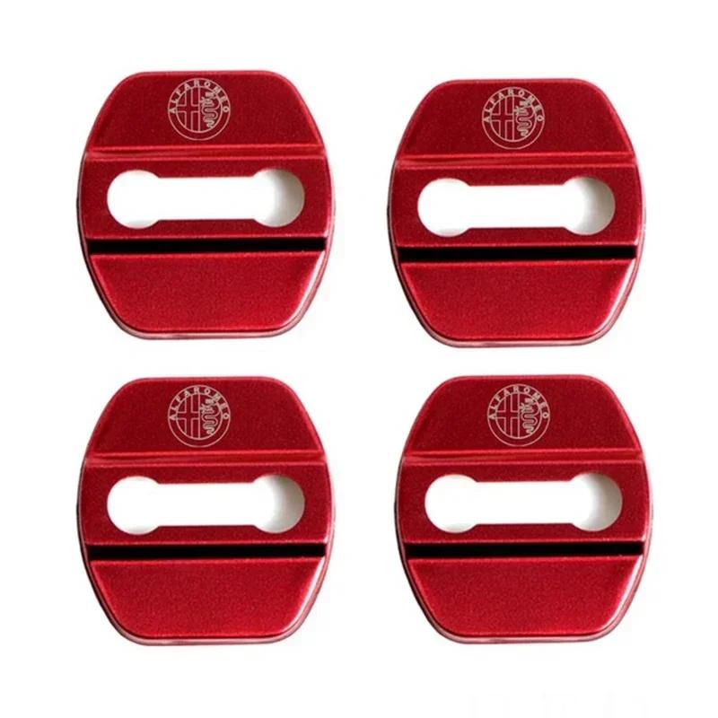 SYENG1 4Pcs Car Door Lock Protective Cover Sticker for Alfa Romeo Logo Sportiva Giulia Giulietta 159 156 MITO Stelvio 147 Accessories