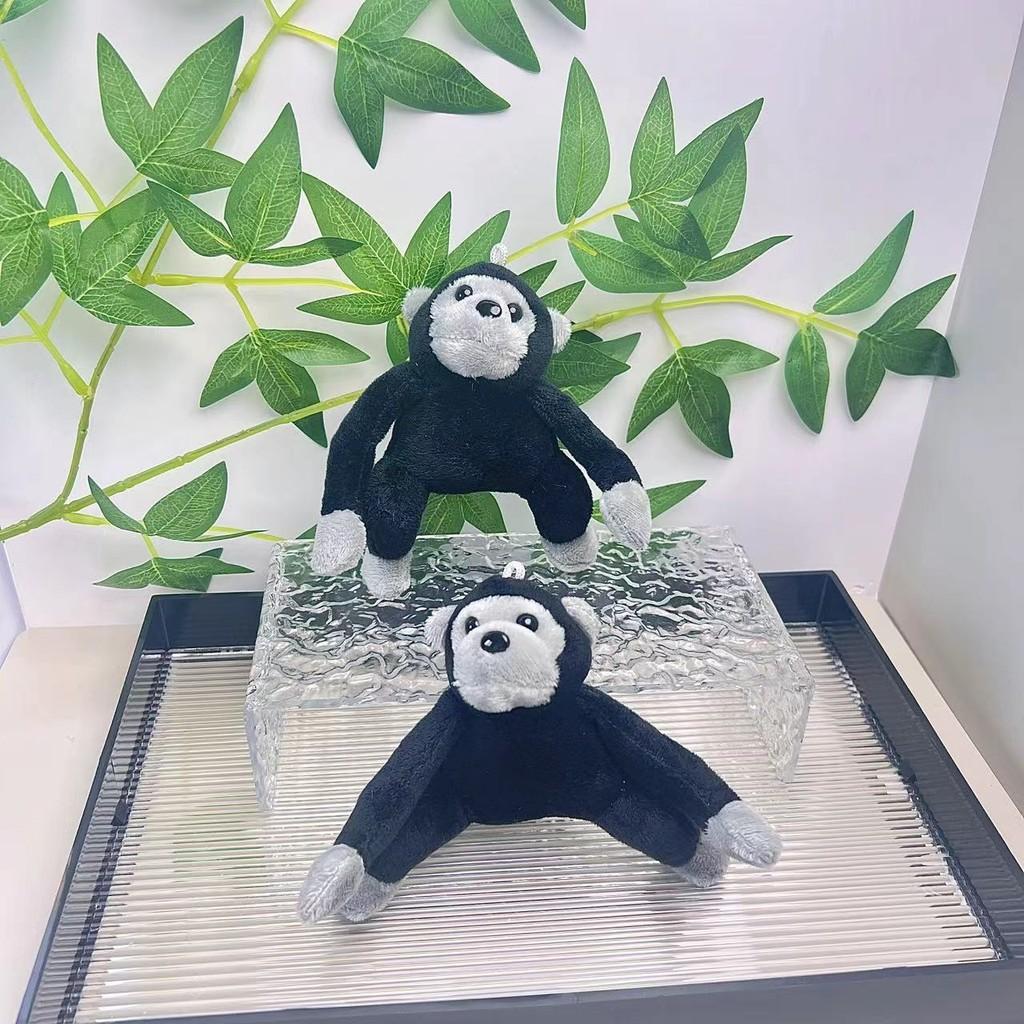 Милая плюшевая игрушка брелок Черная горилла Забавный мультяшный аксессуар для украшения сумки