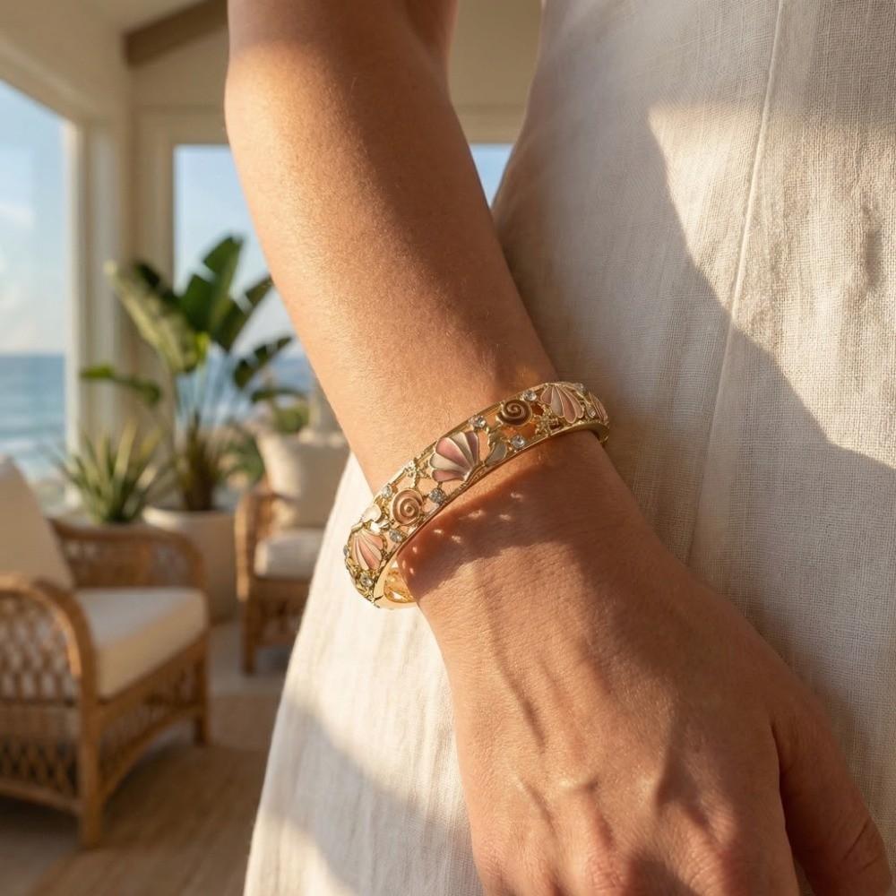 Rhinestone Vintage Cloisonne Bangle Hollow Women's Hand Bracelet Gifts for Women Girl