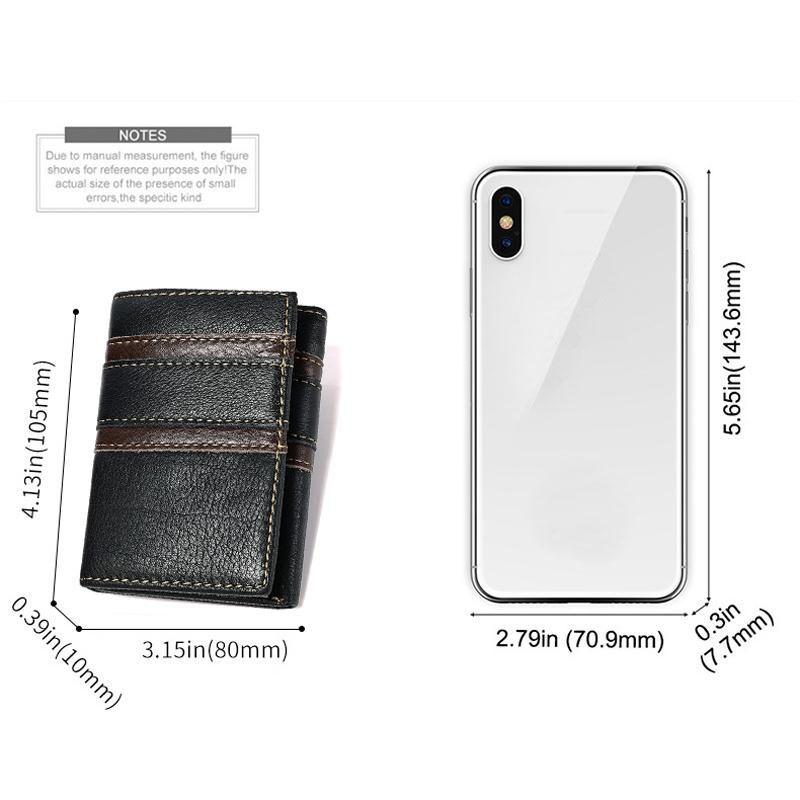 Aliwood RFID противоугонный кошелек из воловьей кожи, натуральная кожа, мужские короткие 3-кратные кошельки, высококачественный кошелек с зажимом для денег, портмоне Carteras